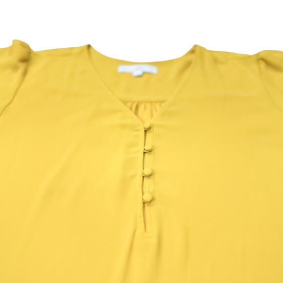 LOFT V-Neck Flutter Sleeve Blouse - XL Deep Yellow - Picture 3 of 7